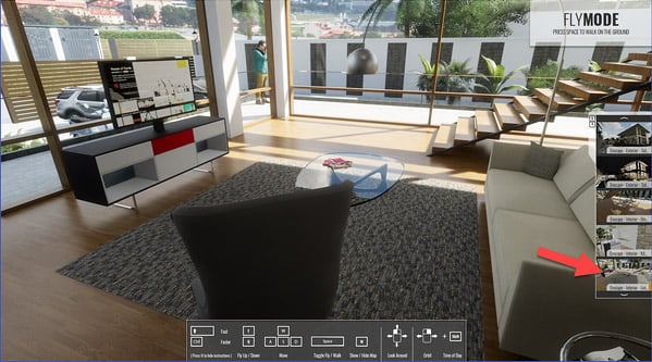 Click a preview to transport that location in the model