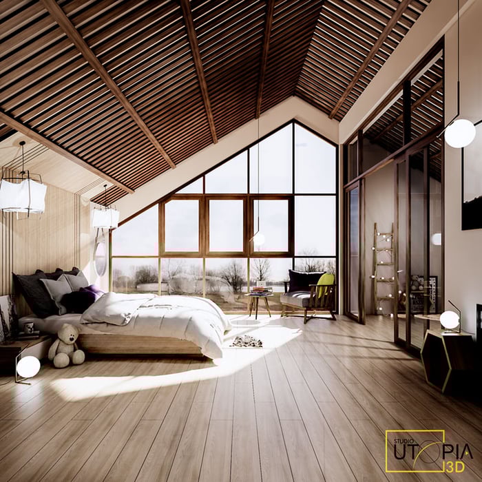 Interior bedroom design in Enscape