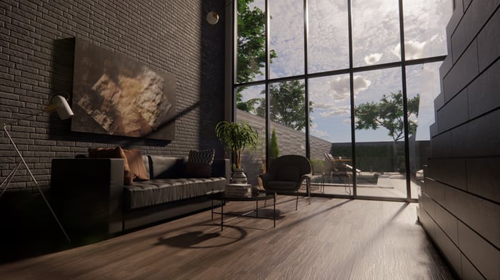 Interior rendering with assets