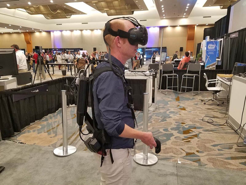 Someone using virtual reality with Enscape