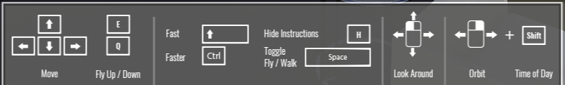 The web standalone has the same controls as Enscape itself