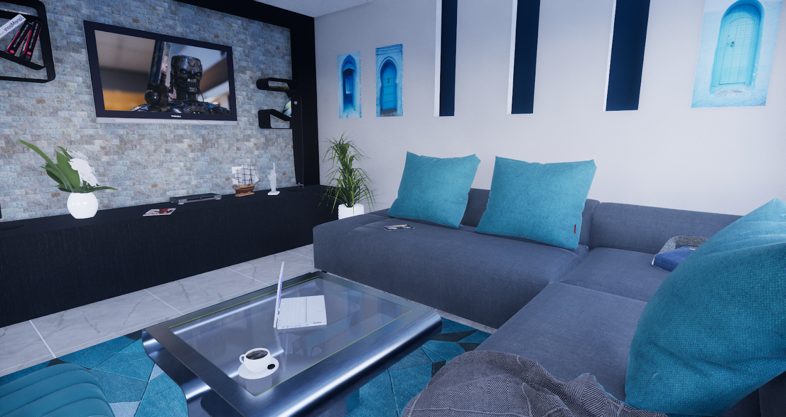 A comfortable living room scene