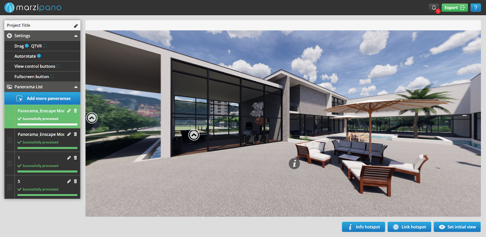 Create pano-tours in minutes for free with Marzipano